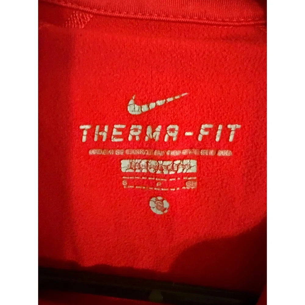 Nike Therma-FIT Womens Red Half Zip Long Sleeve Running Top Small 380998-691 - Picture 7 of 11